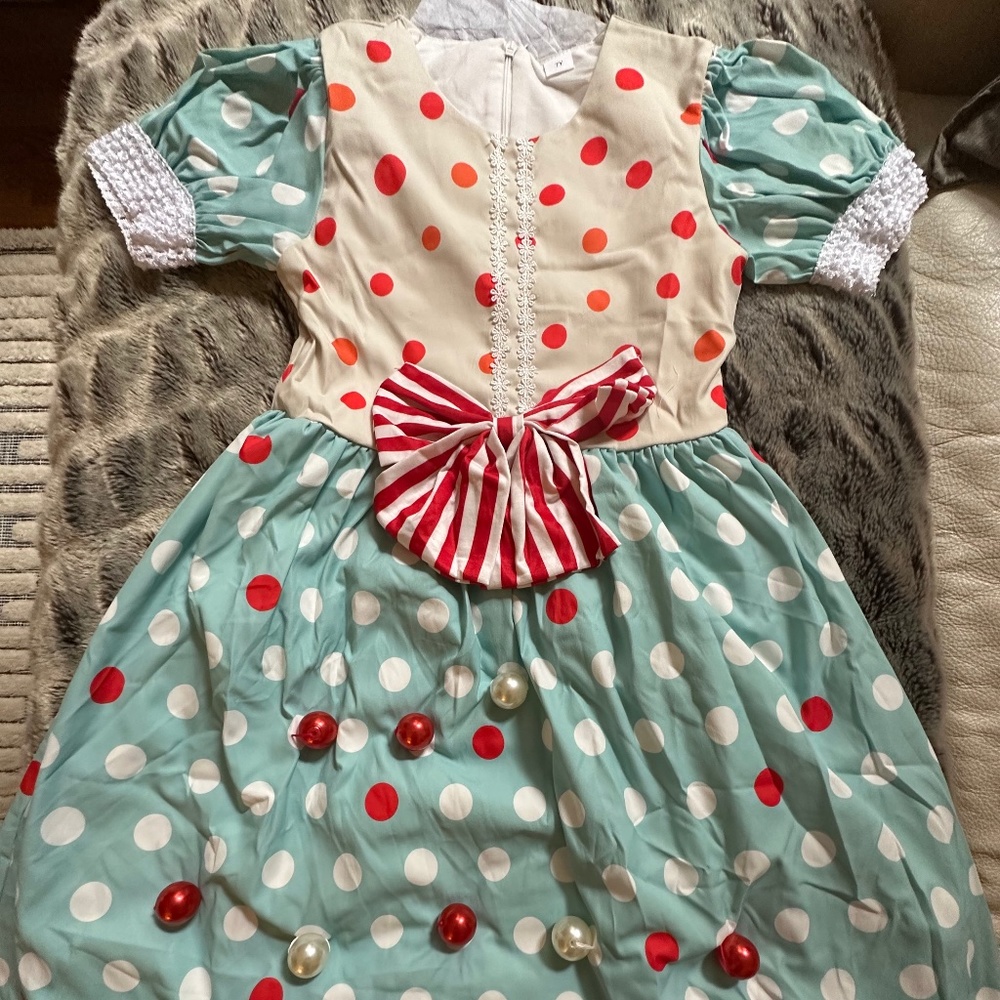 Christmas Holiday dress with decorative balls
